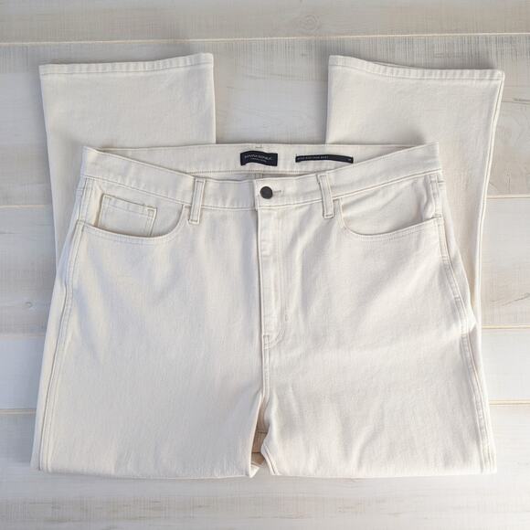 Banana Republic NWT White Ecru Wash High Rise Crop Boot Denim Jean Size 34 - Picture 2 of 9